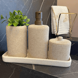 Copo Porta Escova Multiuso em Poliresina Areia 14cm - Ela Decora