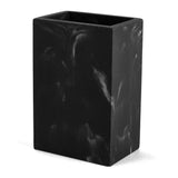 Copo Porta Escova Multiuso em Poliresina Preto Marmorizado 12cm - Ela Decora