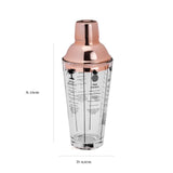 Coqueteleira de Vidro Tampa de Aço Inox Rose Gold - 420ml - Ela Decora