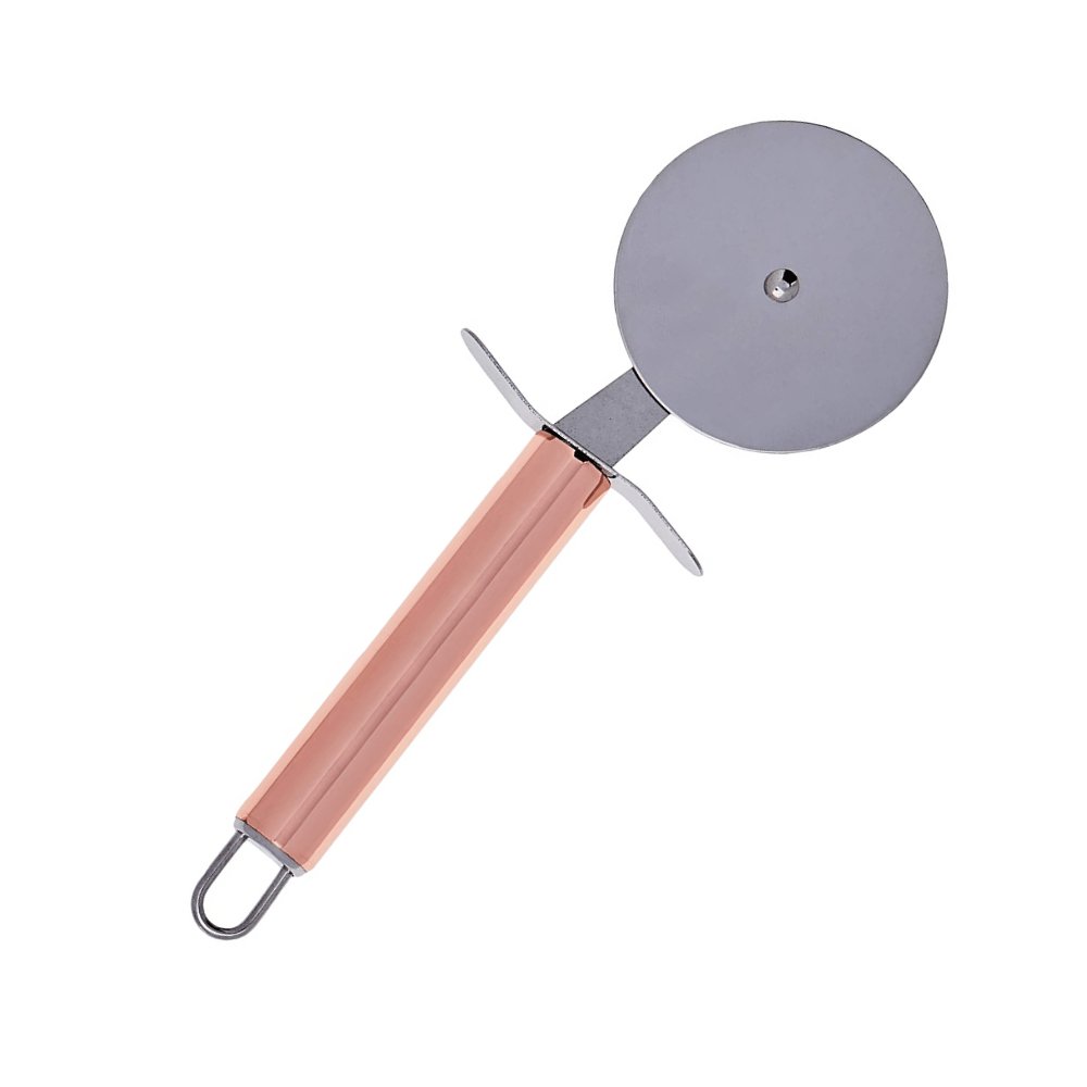 Cortador De Pizza Massa Circular Profissional Cook Style Aço Inoxidável Rose Gold - 20 cm - Ela Decora