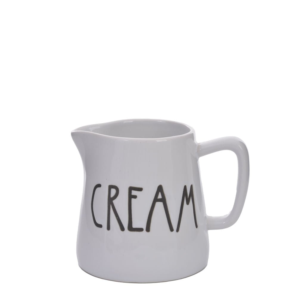 Cremeira de Leite Happy Cream Cerâmica Branca 12,5cm Cozinha Compacta - Ela Decora