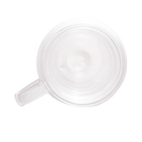 Detalhe da parede dupla de vidro vista de cima da caneca