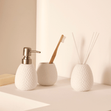 Difusor de Aromas em Cimento com Varetas Branco 19,5cm - Ela Decora