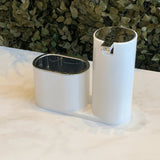 Dispenser Para Detergente E Bucha Branco Com Cromado Linha Conceito - Ela Decora