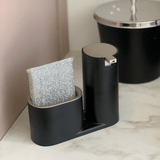 Dispenser Para Detergente E Bucha Preto Com Cromado Conceito - Ela Decora