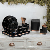 Dispenser Para Pia Eleganza Preto Com Rose Gold - Ela Decora