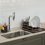 Dispenser Para Pia Eleganza Preto Com Rose Gold - Ela Decora