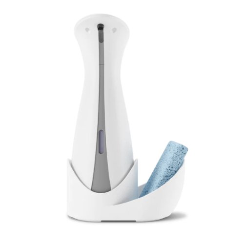 Dispenser Porta Detergente Automático com Sensor Otto com Suporte Esponja Branco 250ml - Ela Decora