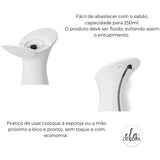 Dispenser Porta Detergente Automático com Sensor Otto com Suporte Esponja Branco 250ml - Ela Decora