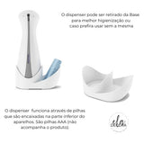 Dispenser Porta Detergente Automático com Sensor Otto com Suporte Esponja Branco 250ml - Ela Decora