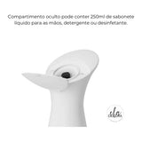 Dispenser Porta Detergente Automático com Sensor Otto com Suporte Esponja Branco 250ml - Ela Decora