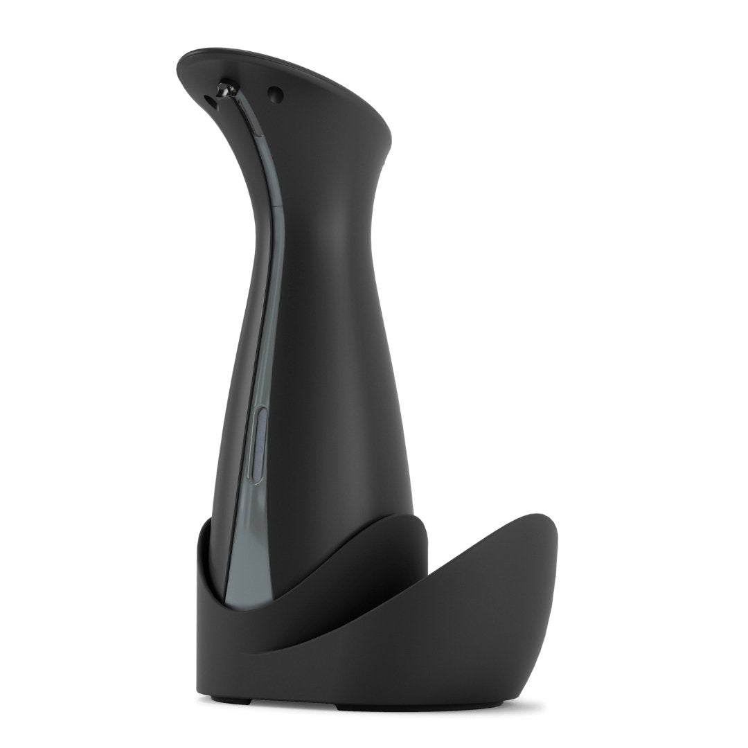 Dispenser Porta Detergente Automático com Sensor Otto com Suporte Esponja Preto 250ml - Ela Decora