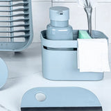 Dispenser Porta Detergente e Organizador de Pia Trium Azul Glacial 650 Ml - Ela Decora