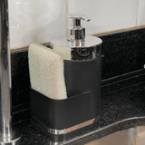 Dispenser Porta Detergente Organizador De Pia Preto e Cromado - Ela Decora