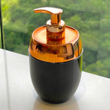 Dispenser Porta Sabonete Liquido Acquaset Preto e Rose Gold 300ml - Ela Decora
