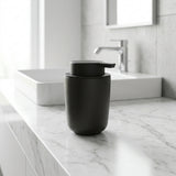 Dispenser Porta Sabonete Liquido Cerâmica Preto Osaka - Ela Decora