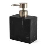 Dispenser Porta Sabonete Liquido em Poliresina Preto Marmorizado 15cm - Ela Decora