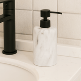 Porta Sabonete Liquido em Polirresina Cinza e Preto