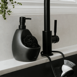 Dispenser Porta Detergente com Esponja Joey Cerâmica Preto 591ml