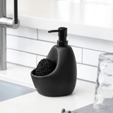 Dispenser Porta Detergente com Esponja Joey Cerâmica Preto 591ml