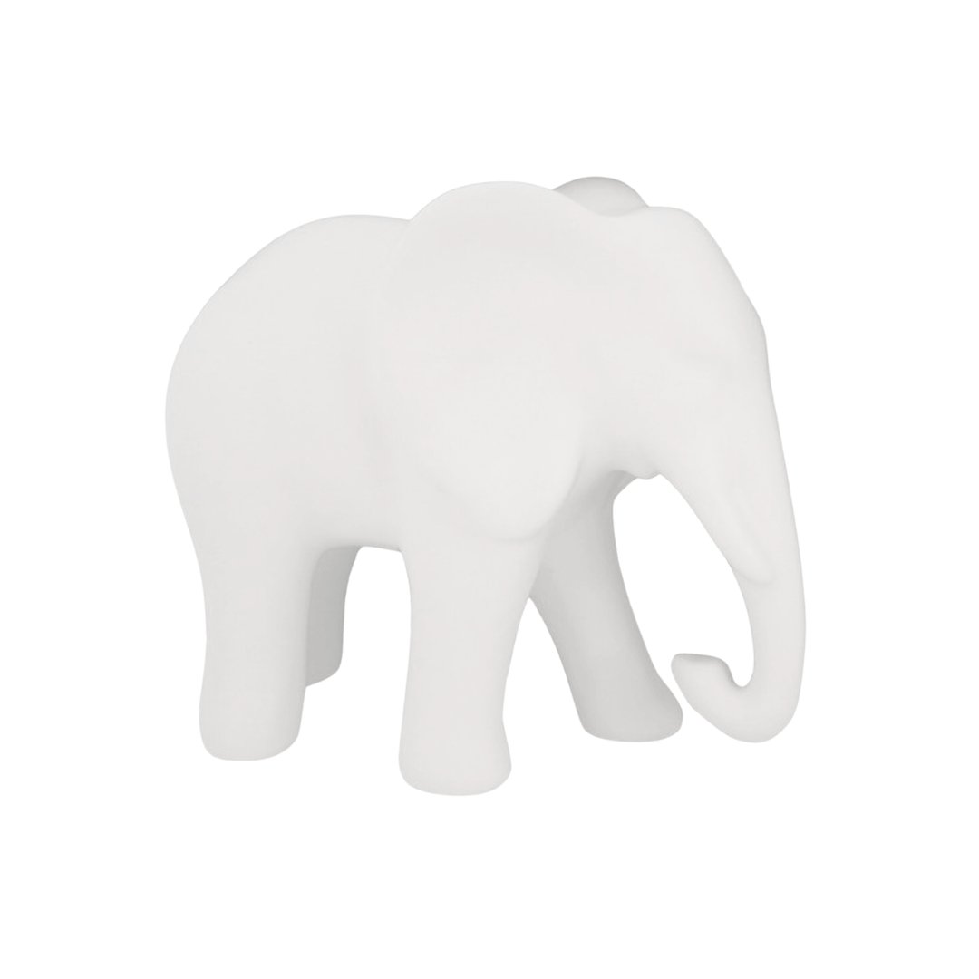 Elefante de Cerâmica Branco 13,5 cm x 11,5 cm x 7,5 cm - Ela Decora