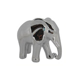 Elefante de Cerâmica Cromado 13,5cm - Ela Decora