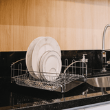 Escorredor De Louças Com Bandeja Cromado 10 Pratos 8 Copos - Ela Decora