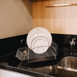 Escorredor De Louças Com Bandeja Cromado 10 Pratos 8 Copos - Ela Decora