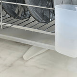 Escorredor De Louças Com Bandeja Cromado e Branco 10 Pratos 8 Copos - Ela Decora