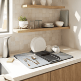 Escorredor de Louças com Tapete Udry Cinza - Ela Decora