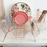 Escorredor De Louças Fantastik Rose Gold 15 Pratos e 6 Copos - Ela Decora