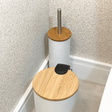 Escova Sanitária em Bambu Branca 28cm - Ela Decora