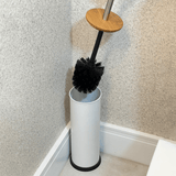 Escova Sanitária em Bambu Branca 28cm - Ela Decora