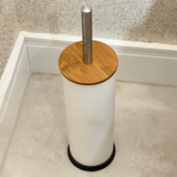 Escova Sanitária em Bambu Branca 28cm - Ela Decora