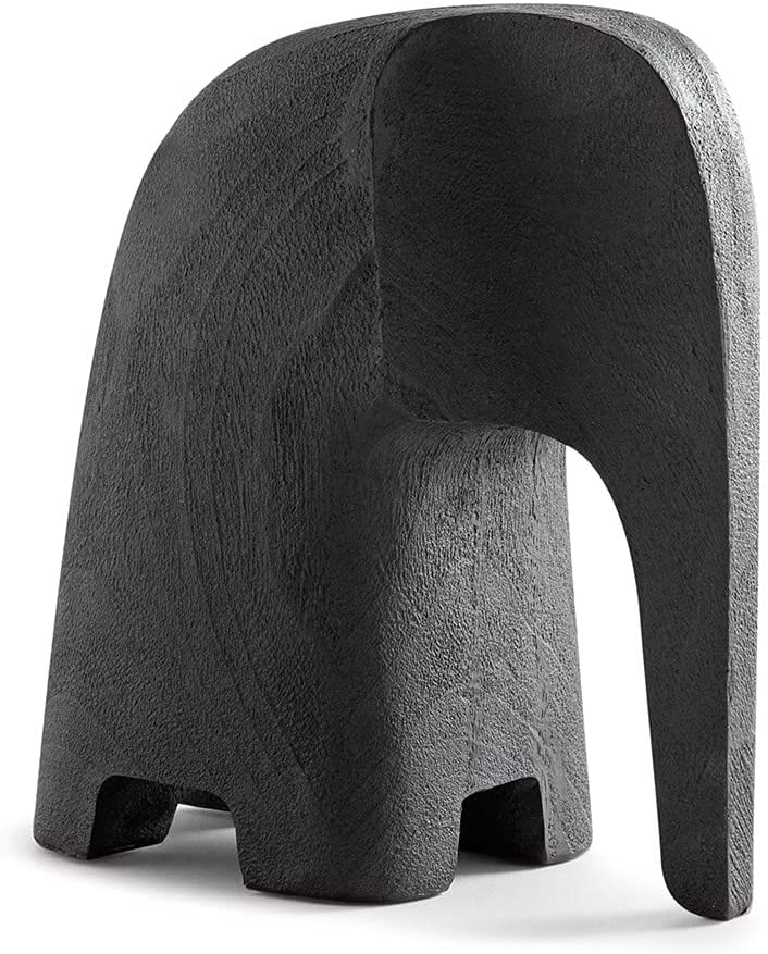 Escultura Elefante em Poliresina Preto 12 cm - Ela Decora