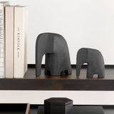 Escultura Elefante em Poliresina Preto 12 cm - Ela Decora