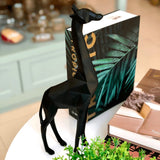 Escultura Girafa em Poliresina Preto 38cm - Ela Decora