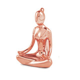 Escultura Mulher Yoga em Porcelana Rose Gold - Ela Decora