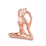 Escultura Mulher Yoga em Porcelana Rose Gold - Ela Decora