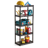 Estante Multiuso 5 Andares Preta Plástico Resistente - Ela Decora