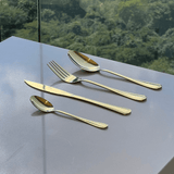 Faqueiro 24 Peças Sicilia em Aço Inox Dourado - Ela Decora