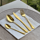 Faqueiro 24 Peças Sicilia em Aço Inox Dourado - Ela Decora
