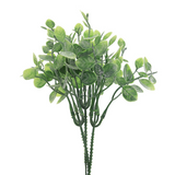 Pick com múltiplos ramos de folhas verdes texturizadas para decoração