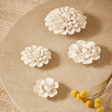 Flor de Ceramica Branca 9,5cm - Ela Decora