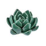 Flor de Lotus em Cerâmica Verde 4cm x 6,5 cm - Ela Decora