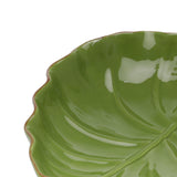 Folha Decorativa Banana Leaf em Cerâmica Verde 23,5cm - Ela Decora