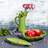 Folha Decorativa Banana Leaf em Cerâmica Verde 28,5cm - Ela Decora