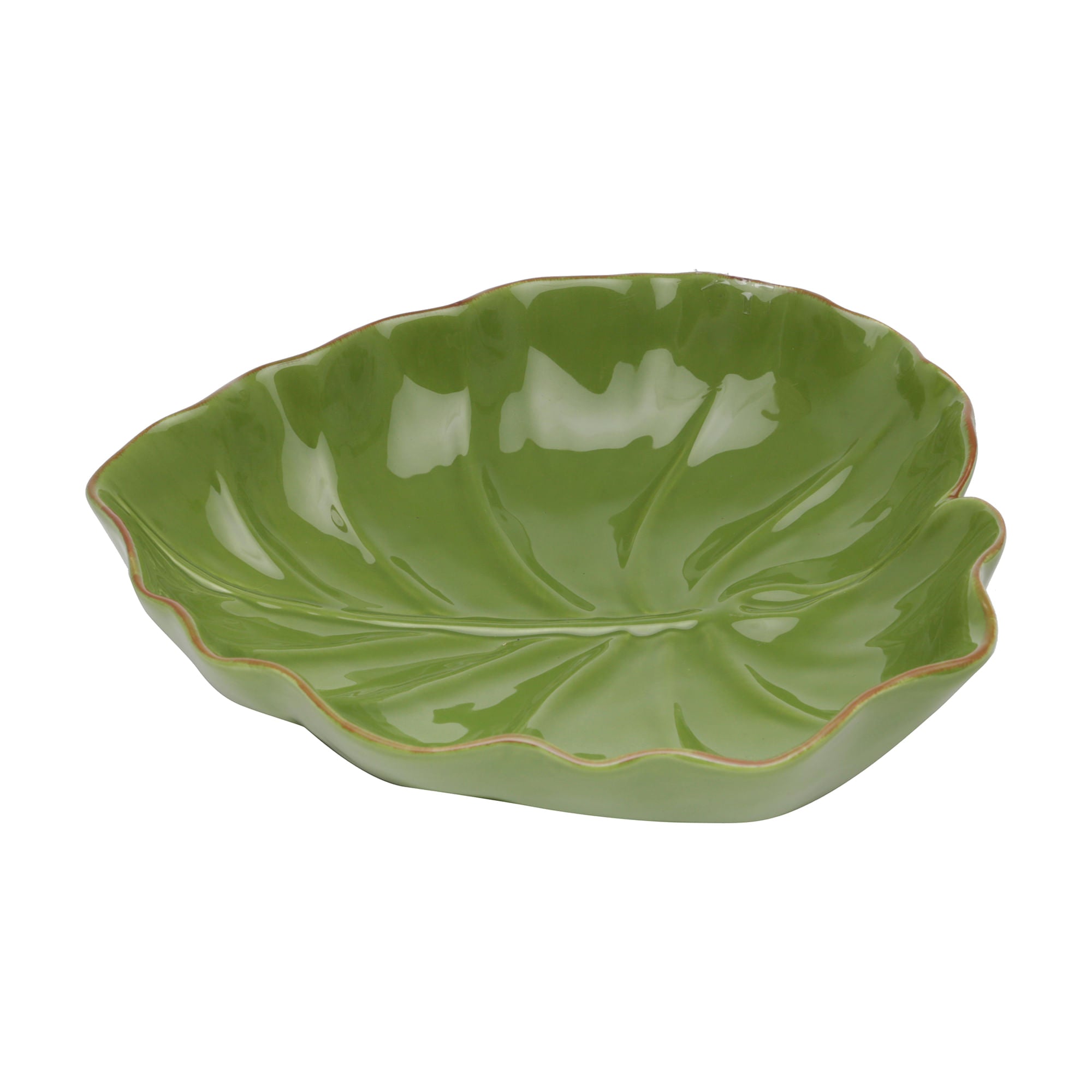 Folha Decorativa Banana Leaf em Cerâmica Verde 28,5cm - Ela Decora