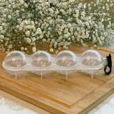 Forma para Gelo 4 Cavidades Redondas de Plástico 250ml - Ela Decora