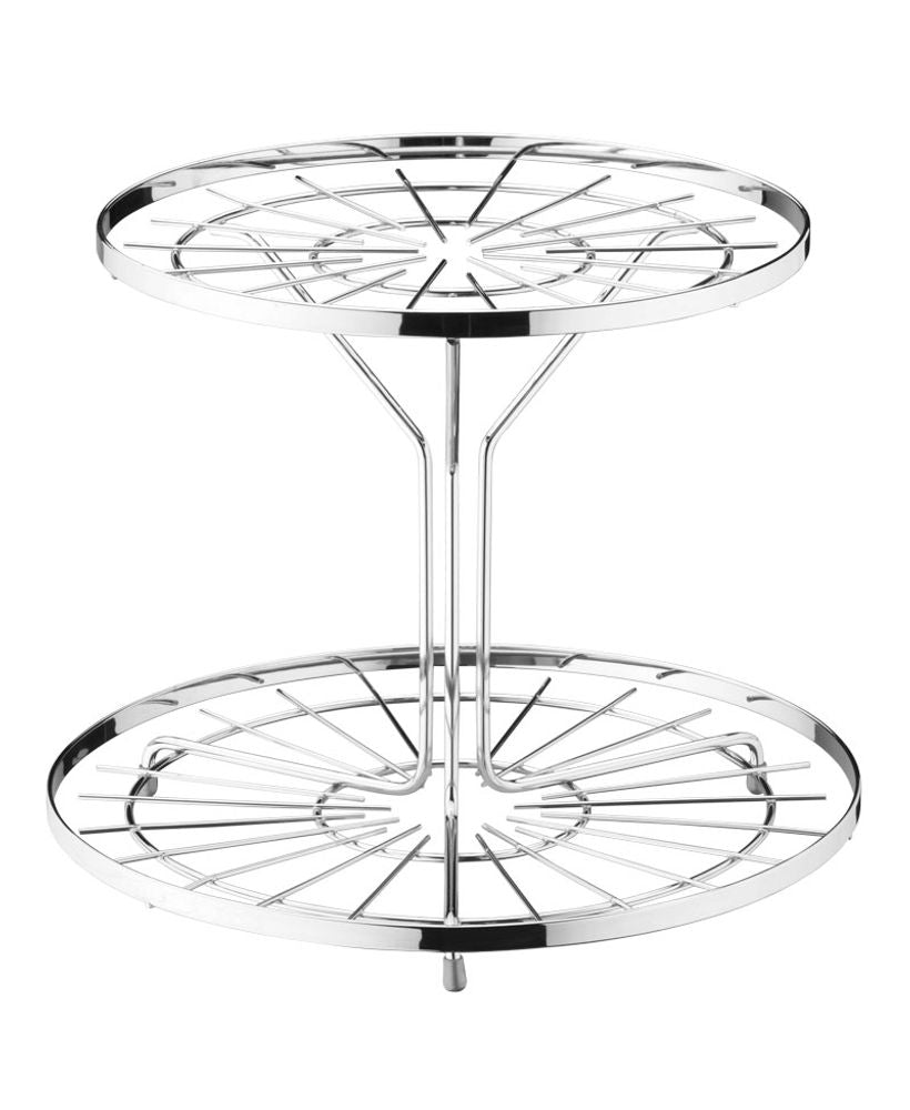 Fruteira Dupla Redonda Cromada 35 x 35 x A28,5cm - Ela Decora